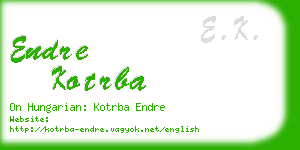 endre kotrba business card